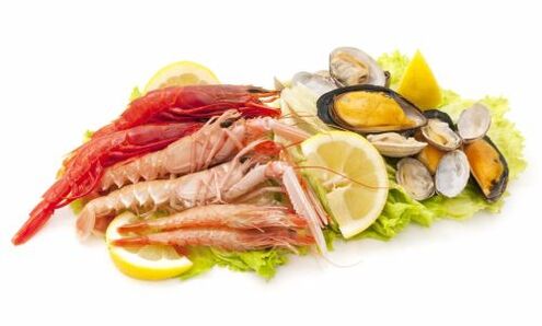frutos do mar para aumentar a potência